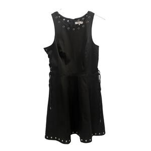 Parker Brown Silver Office Work Career Sleeveless Grommet Sheath Dress Large